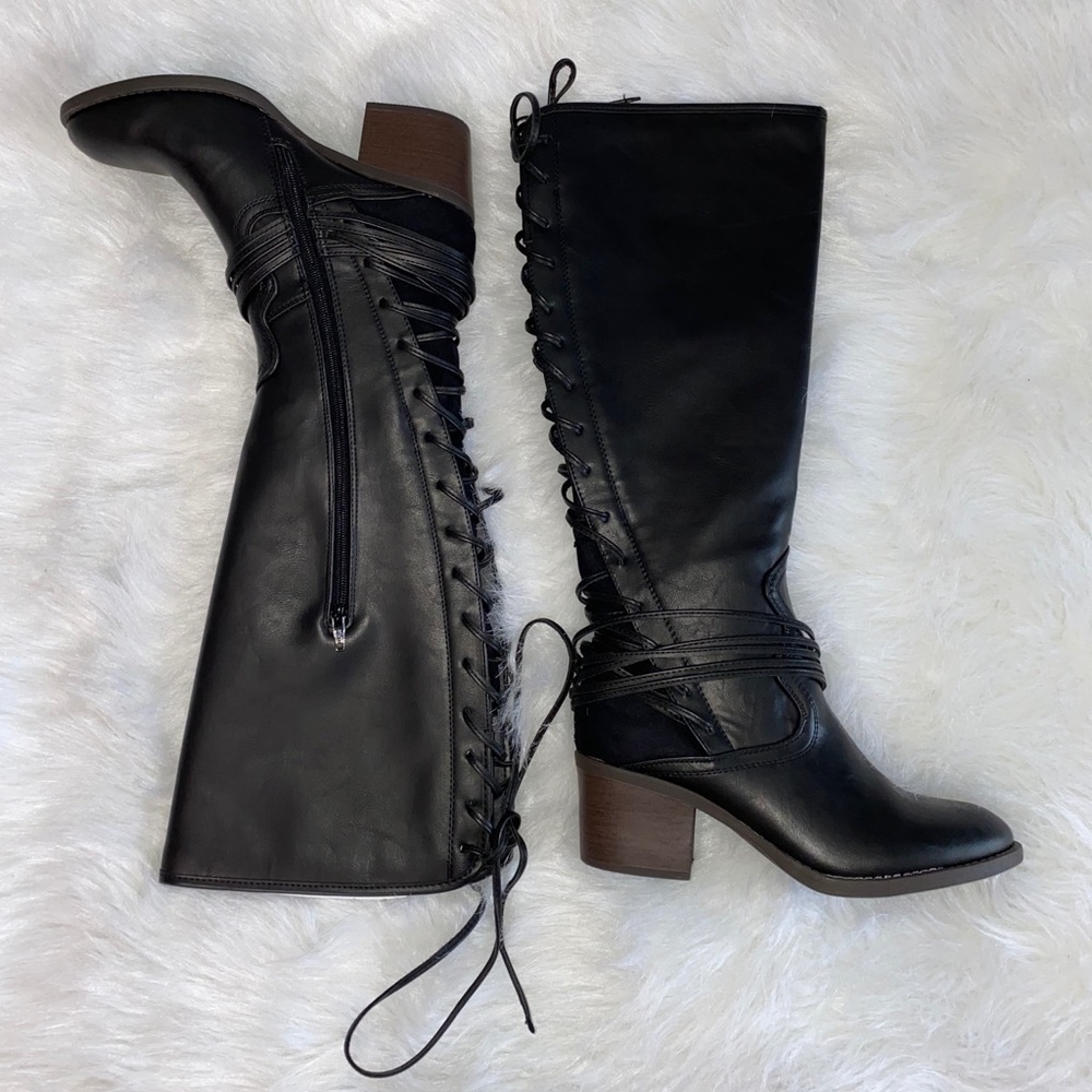 Candie’s Laced-Back Riding Boots